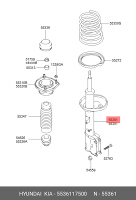 Амортизатор 55361-17500 HYUNDAI KIA
