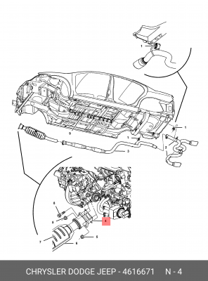 Прокладка, выпускной трубопровод 461 6671 CHRYSLER