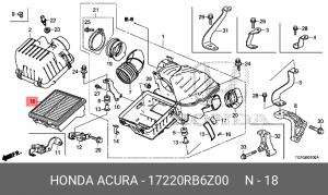 Фильтр воздушный 17220-RB6-Z00 HONDA