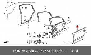 Дверь 67651S04305ZZ HONDA