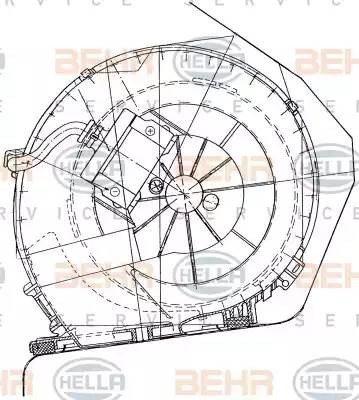 вентилятор салона 8EW351034051 HELLA