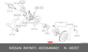Тормозной диск 402064M401 NISSAN