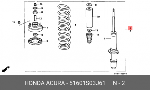 Амортизатор подвески 51601S03J61 HONDA