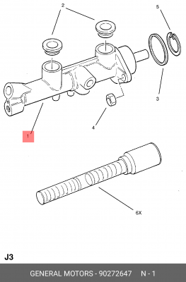 Главный тормозной цилиндр 90272647 GENERAL MOTORS