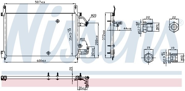 Конденсатор, кондиционер 94424 NISSENS