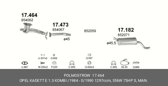 Труба приемная 17.464 POLMOSTROW