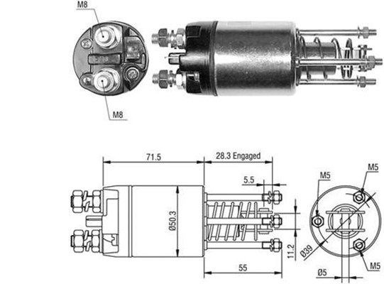 Тяговое реле, стартер 940113050489 MAGNETI MARELLI