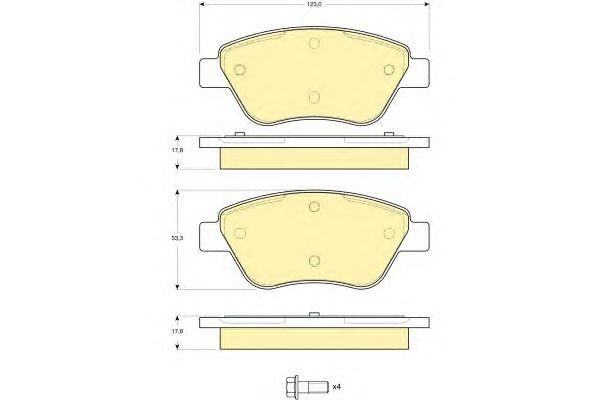 Комплект тормозных колодок, диско 6115794 GIRLING