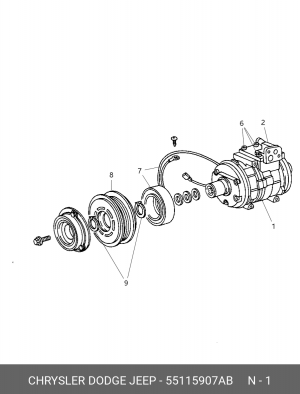 Компрессор, кондиционер 55115 907AB CHRYSLER