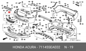 Кронштейн крепления номерного знака 71145SEAE02 HONDA