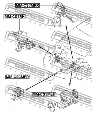 Подушка двигателя MM-CS3MFR FEBEST