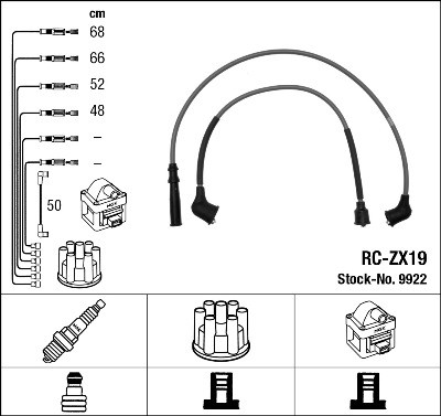 Ккомплект проводов зажигания RCZX19 NGK NTK
