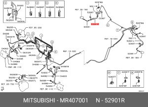 Шланг тормозной MR407001 MITSUBISHI
