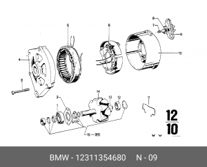 Кронштейн, угольная щетка 12 31 1 354 680 BMW