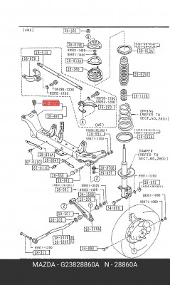 Кронштейн крепления подрамника G23828860A MAZDA