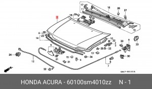 Капот двигателя 60100SM4010ZZ HONDA