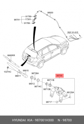 Электромотор отопителя салона 987001H300 HYUNDAI KIA