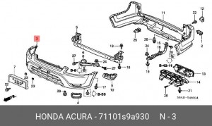 Бампер передний 71101S9A930 HONDA