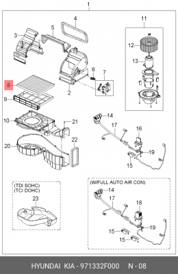 Фильтр, воздух во внутренном пространстве 97133-2F-000 HYUNDAI KIA