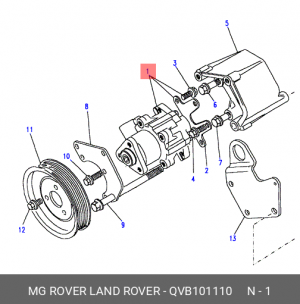 Гидравлический насос, рулевое управление QVB101110 LAND ROVER