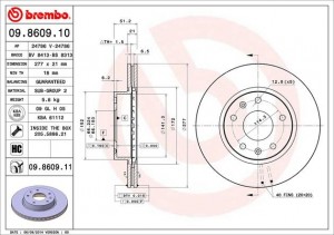 Тормозной диск 09.8609.10 BREMBO