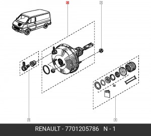 Усилитель тормозной системы 7701205786 RENAULT