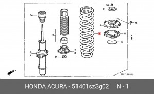 Пружина подвески 51401SZ3G02 HONDA