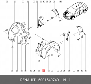 Подкрылок 6001549740 RENAULT