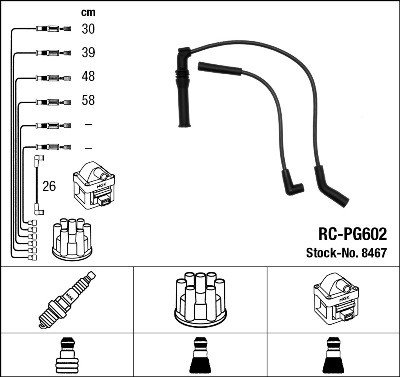 Ккомплект проводов зажигания RC-PG602 NGK NTK