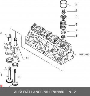 Клапан выпускной 9611782880 ALFA FIAT LANCIA