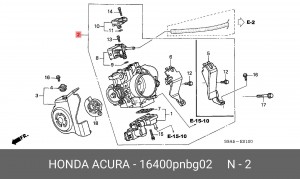 Заслонка дроссельная 16400PNBG02 HONDA