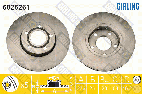 Тормозной диск 6026261 GIRLING