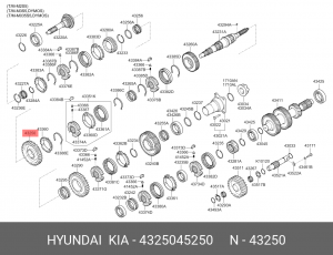 Шестерня МКПП 4325045250 HYUNDAI KIA
