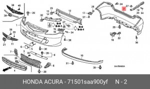 Бампер задний 71501SAA900YF HONDA