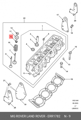 Комплект прокладок, стержень клапана ERR1782 LAND ROVER