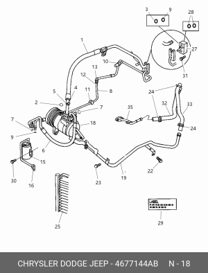 Компрессор, кондиционер 4677144AB CHRYSLER