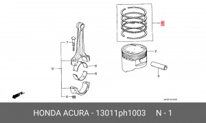 Кольца поршневые (комплект) 13011PH1003 HONDA