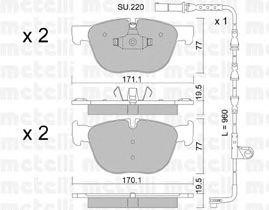 Комплект тормозных колодок, диско 2207700K METELLI