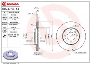 Тормозной диск 09.4765.14 BREMBO