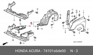 Внутренняя часть крыла 74101S6DE00 HONDA