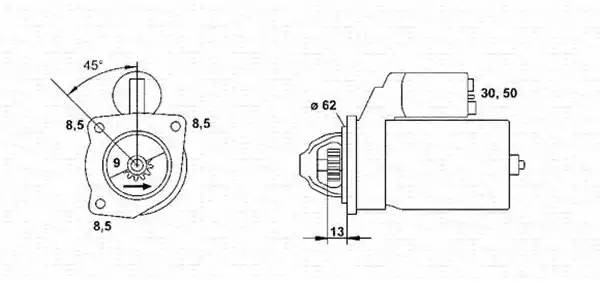 Стартер 943251871010 MAGNETI MARELLI