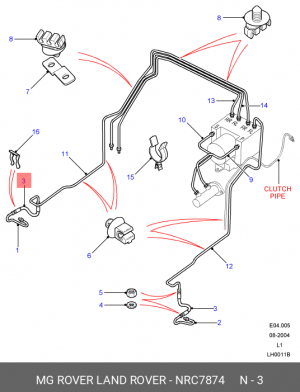 Тормозной шланг NRC7874 MG ROVER LAND ROVER