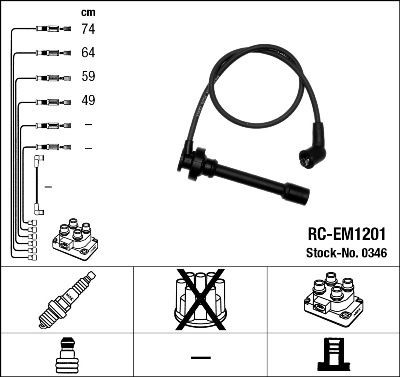 Ккомплект проводов зажигания 0346 NGK NTK