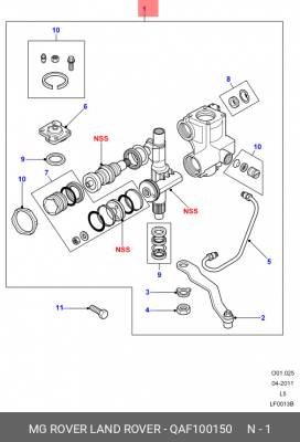 Рулевой механизм QAF100150 LAND ROVER