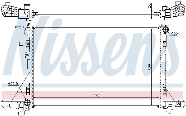 Радиатор, охлаждение двигател 65463A NISSENS
