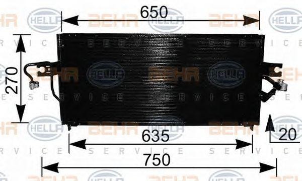 Конденсатор, кондиционер 8FC351036491 HELLA