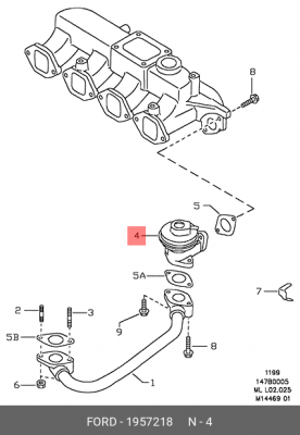 Клапан возврата ОГ 1 957 218 FORD