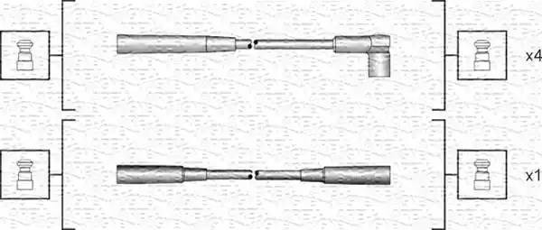 Ккомплект проводов зажигания 941318111124 MAGNETI MARELLI