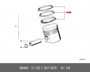 Кольца поршневые 11 25 1 267 829 BMW