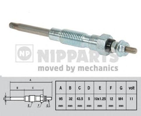 Свеча накаливания J5712008 H B JAKOPARTS NIPPARTS
